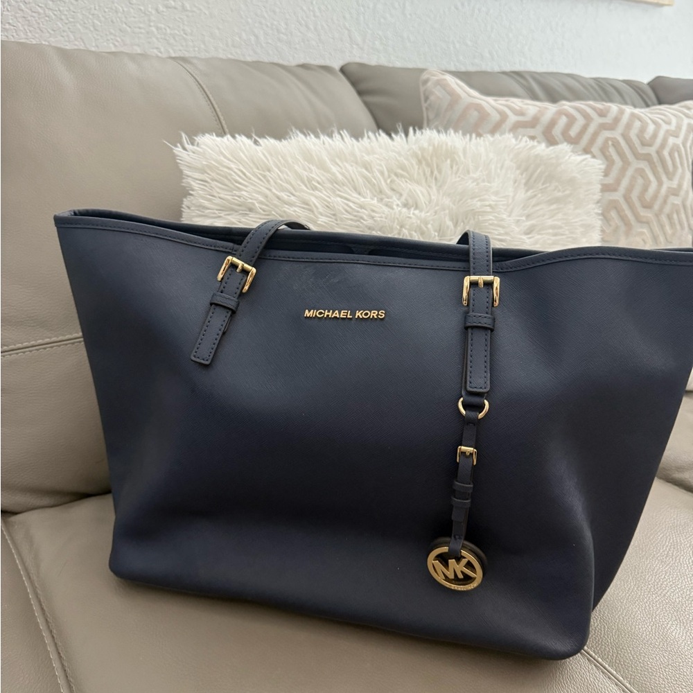 Michael Kors Navy Blue Tote Bag